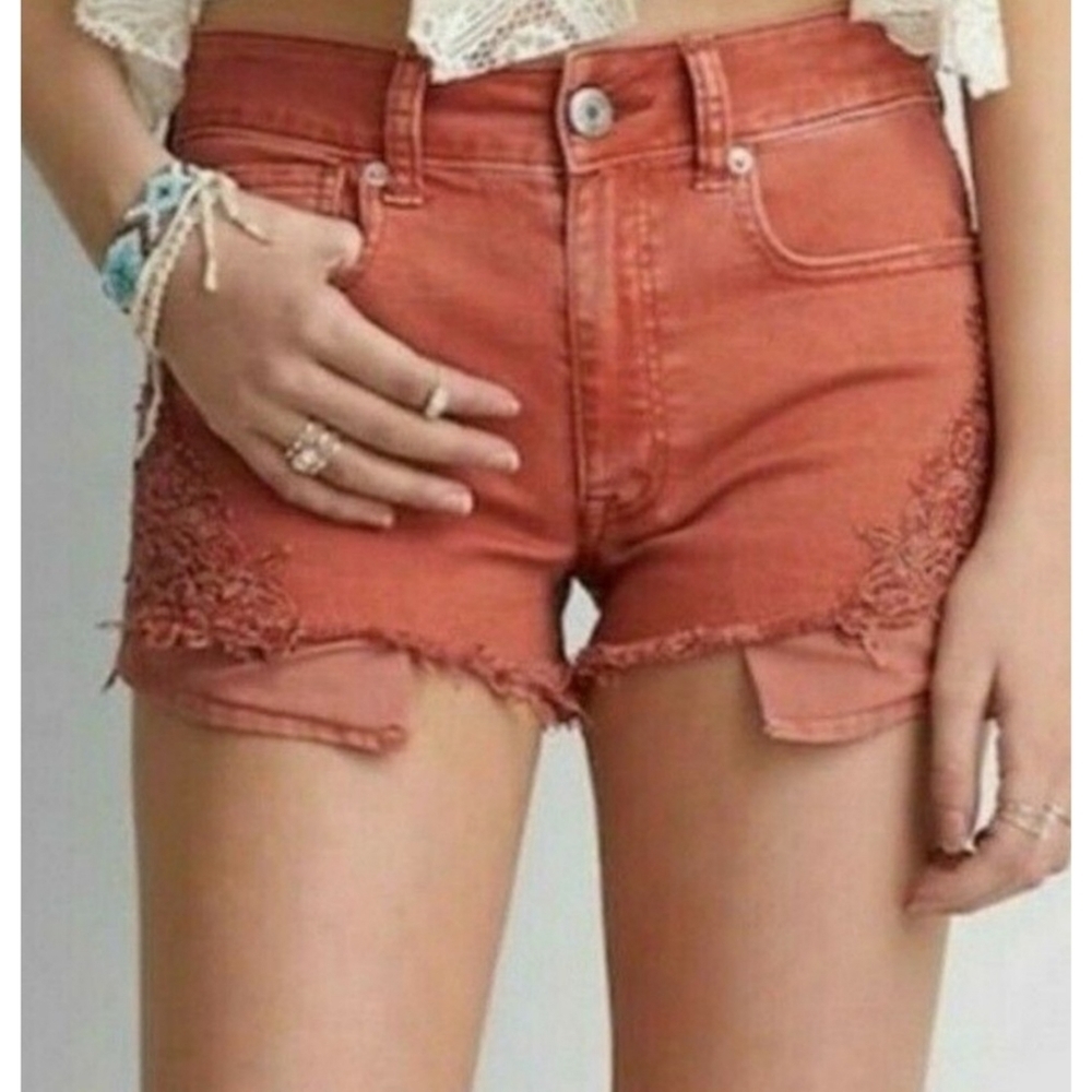 American Eagle Outfitters Hi rise Festival shorts Rust Size 0